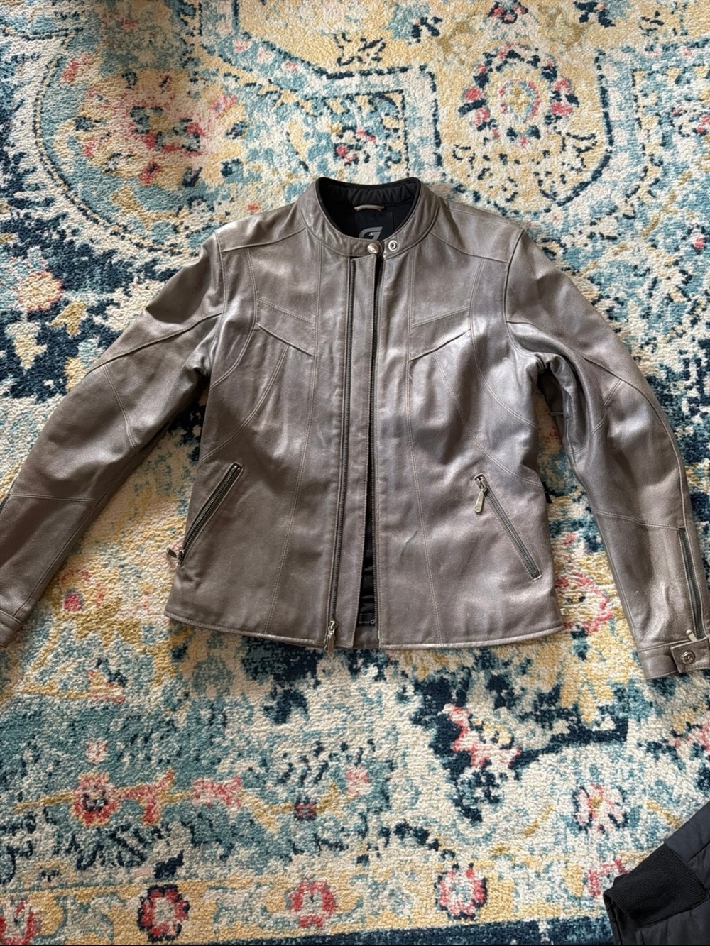 Hein gericke Women's Taupe Biker Leather Jacket